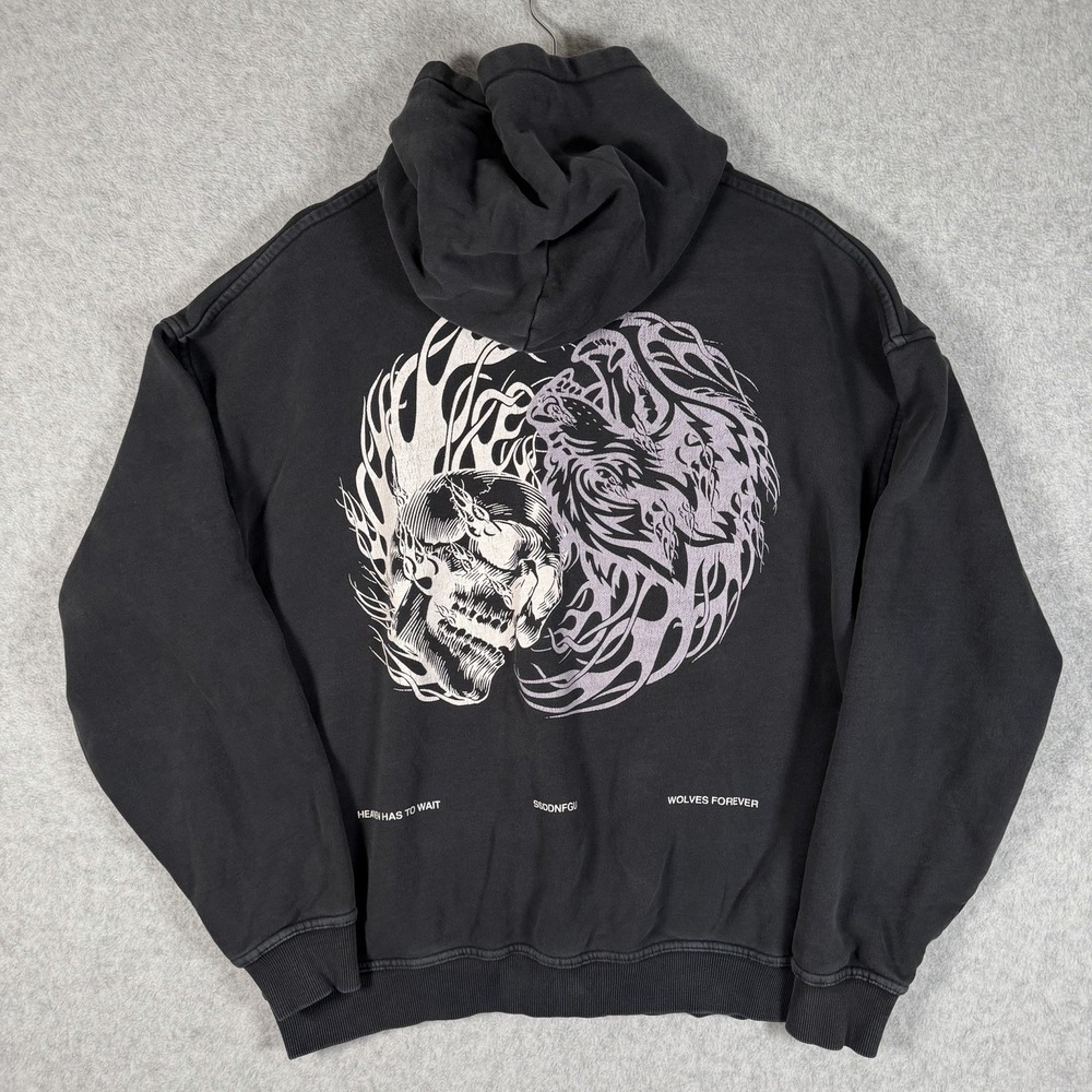 Darc Sport Wolves Forever Wolf Skull Hoodie Mens Medium Black 6/1000